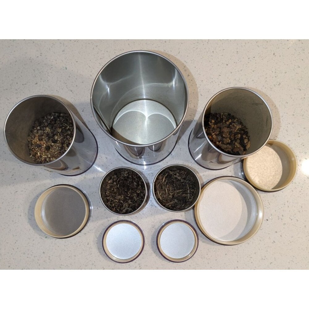 Teavana Loose-Leaf Tea Canisters 16 Oz Perfect tea Maker Airtight Storage 4 teas - Picture 2 of 16